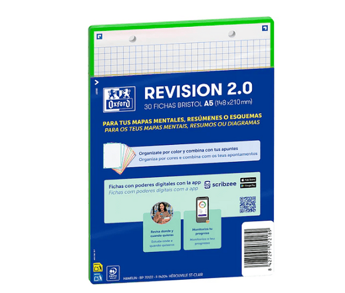 FICHAS DE REVISÃO 2.0 OXFORD A5 2T 30F 5X5 VERDE CLARO