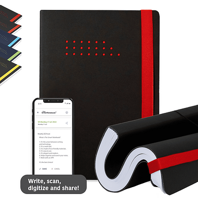 CADERNO SMART FLEX A5 PRETO/VERMELHO