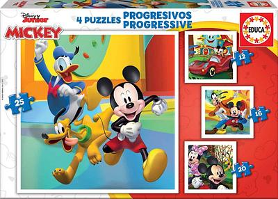 Cada caixa contém 4 puzzles com diferente número de peças (entre 12 e 25), para que as crianças se atrevam com vários níveis de dificuldade à medida que crescem e ganham prática na montagem.nn