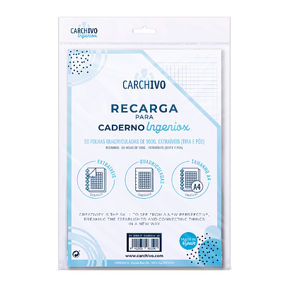 RECARGA CADERNO INTELIGENTE A4 50F QUADRICULADO