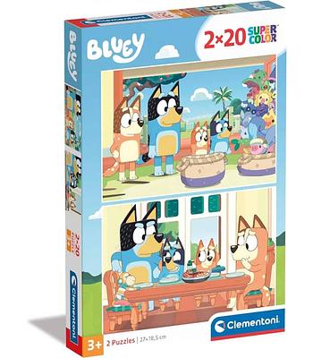 Puzzle 2x20 peças, Bluey, a partir dos 3 anos de idade.