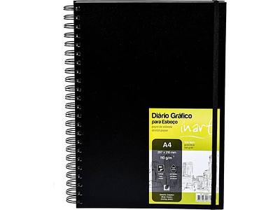 DIARIO GRAFICO ESBOÇO INART 110GR A4 80FL ARGOLAS