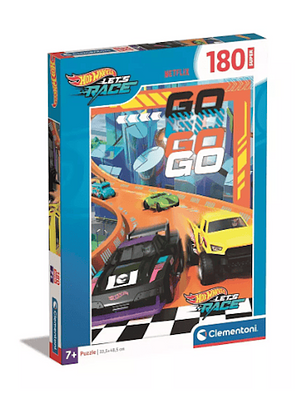 Puzzle 180 peças, super hotwheels, a partir dos 7 anos de idade.