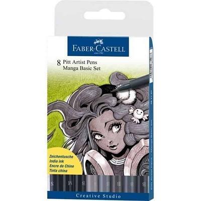 FABER CASTELL - CX. 8 MARCADORES PITT PINCEL MANGA