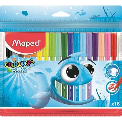 Maped Color Peps - Canetas de Feltro Ocean x18