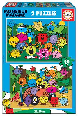 Estes 2 puzzles com 20 peças cada um são compostos por grandes peças, perfeitamente acabadas para que o manuseamento pelas crianças seja simples e seguro.