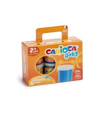 TINTA P/ PINTURA C/ DEDOS CARIOCA BABY, C/ 6 CORES, 80mL
