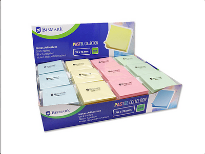 BLOCO ADESIVO PASTEL 76X76, 100fls