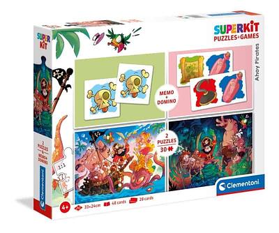 Uma caixa, quatro momentos de diversão: dois puzzles, um dominó e um jogo de memória.nnIdade recomendada: 4-7 anos