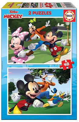Melhor que um só mesmo 2 puzzles! Estes contam com 48 peças cada um e o tema é o sempre bem disposto Michey e os seus amigos.nNota: Recomendado dos 4 aos 6 anos.nnn