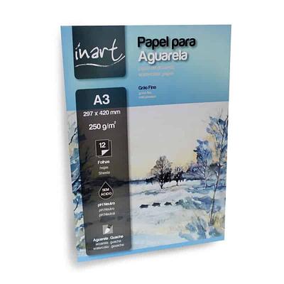 BLOCO AQUARELA INART A3 250G 12 FOLHAS