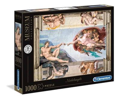 O Puzzle 1000 peças - Michelangelo Creazione dell\'uomo de 1000 peças da Clementoni para adultos inclui imagens maravilhosas e de encaixe perfeito.nn