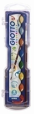GIOTTO AGUARELAS METALIC 30 MM CX 8 UDS