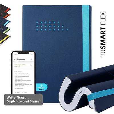 CADERNO SMART FLEX A5 AZUL JADE