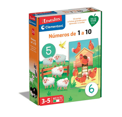 Detalhe do produto:n- 10 fichas com números;n- 10 cartas com dupla facen- Conta com 3 modos de jogo;nnAviso: Recomendado a crianças entre os 3 e os 5 anos.