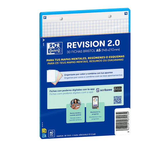FICHAS DE REVISÃO 2.0 OXFORD A5 2T 30F 5X5 TURQUESA