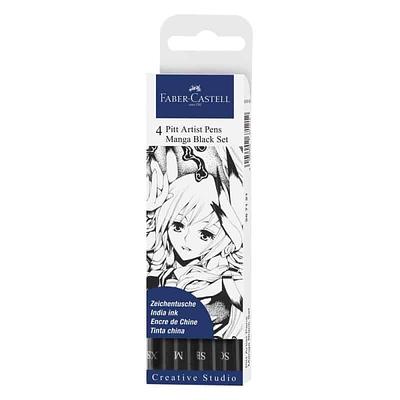 FABER CASTELL - CX. 4 MARCADORES PITT PEN MANGA PT XS/M/SC/SB