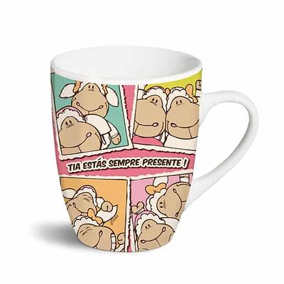 CANECA FANCY MUGS - "TIA ESTAS SEMPRE PRESENTE !"