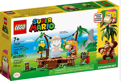 A Lego aliada ás brincadeiras e aventuras do Super Mario, criou mais um kit de expansão! As crianças vão visitar a casa na selva de Donkey Kong e desfrutar da diversão musical.