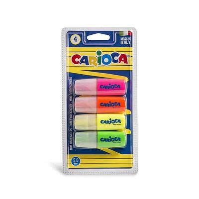 MARCADORES FLUORESCENTES CARIOCA BLISTER C/ 4 CORES