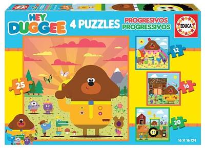 Cada caixa contém 4 puzzles com diferente número de peças (entre 12 e 25), para que as crianças se atrevam com vários níveis de dificuldade. Divirta-se com as suas crianças.