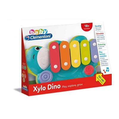 Este adorável xilofone dinossauro incentivará o seu filho a criar melodias bonitas e originais! Usando o martelo preso ao instrumento através de uma corda, o seu filho poderá tocar nas 5 teclas.