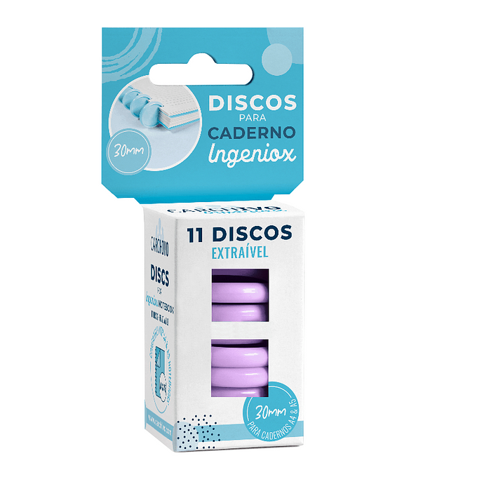 Discos para caderno,11 unidades, malva.