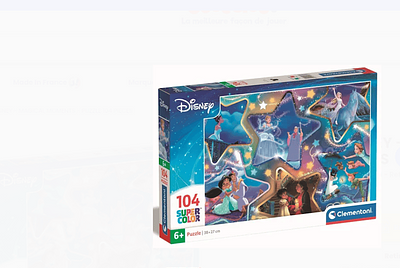 Puzzle 104 peças, momentos mágicos disney, a partir dos 6 anos de idade.