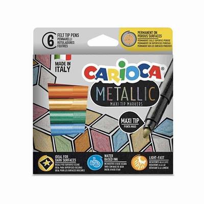 MARCADOR ESCOLAR CARIOCA METALLIC MAXI TIP 6 CORES 43161