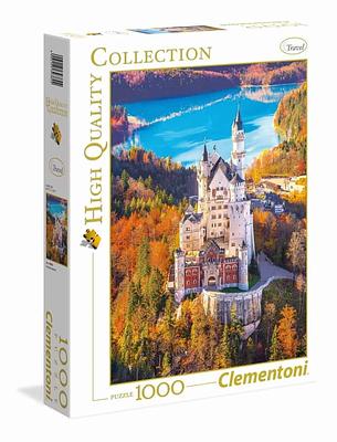 Quebra-cabeça de 1.000 peças com o Castelo de Neuschwastein, no sul da Baviera. nMedidas aproximadas de 67,7 x 47,7 cm. Alta qualidade. nFabricante Clementoni.