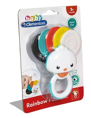 Com a sua plumagem colorida a roca Passarinho Colorido é um brinquedo muito chamativo. A sua cauda macia é também ideal para bebés a atravessar a fase da dentição.