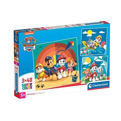 Detalhe do produto:n- 3 puzzles de 48 peças;n- Imagem da Patrulha Pata;n- Dimensão: 21x20.5cm;nnNota: Recomendado a partir dos 5 anos.