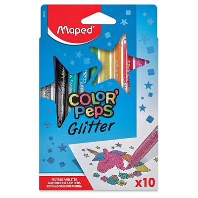 CAIXA DE 10 FELTROS COLOR PEPS GLITTER