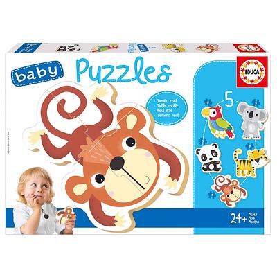 Estes são os puzzles para os mais pequenos da casa. Cinco puzzles progressivos com 3 a 5 peças: peças maiores, mais grossas e mais fáceis de manipular. nn