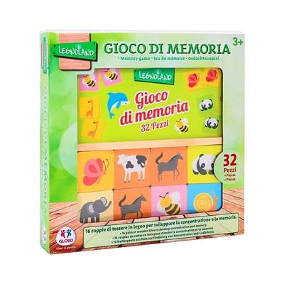 JOGO DA MEMORIA DE MADEIRA COM ANIMAIS 16 PARES