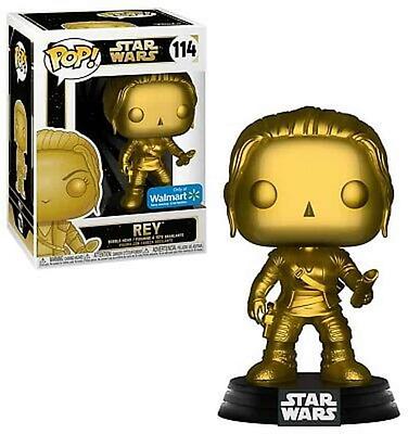 FUNKO POP STAR WARS REY EDIÇÃO ESPECIAL DOURADO METÁLICO Nº114
