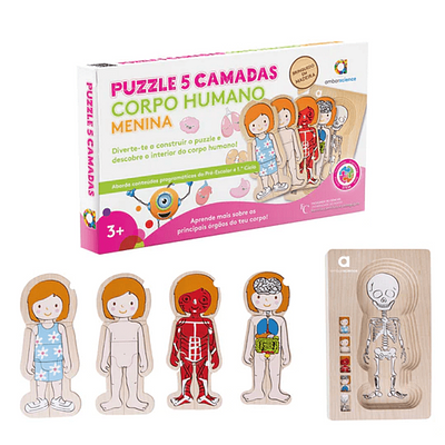 Corpo Humano Menina - Puzzle 5 camadas