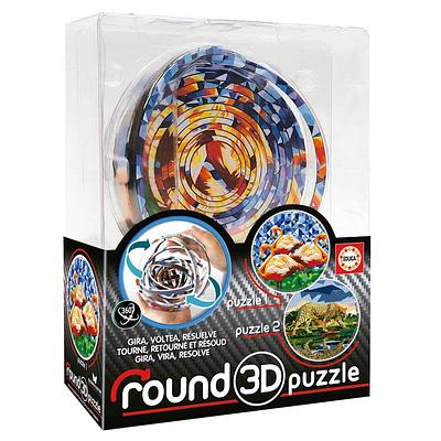 Existe um novo conceito de puzzle num formato redondo e em 3D. Aqui gira, vira e resolve! Um conceito de 360 graus para os amantes de puzzles com 14 anéis concêntricos.