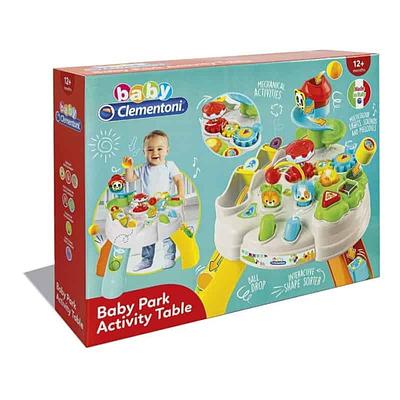 Mesa Baby Parque de Diversões da Clementoni, uma mesa eletrónica e interativa inserida no mundo fascinante dos parques de diversões, contém diversas atividades.