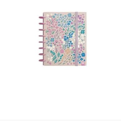 Caderno A4, pautado, edição limitada, rosa, 100 folhas, com elastico.