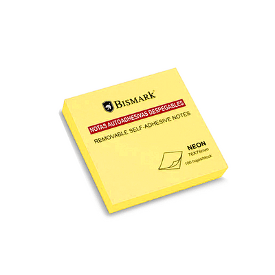 BLOCOS NOTAS ADESIVO, AMARELO, 76X76mm