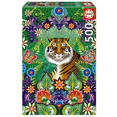 Puzzle criado pela Educa de 500 peças com a imegem do tigre de bengala com cores únicas e vibrantes! Em todos os puzzles de 500 a 2.000 peças (inclusive), a Educa oferece a cola especial Fix Puzzle.
