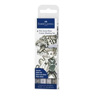 FABER-CASTELL - PITT ARTISTIC CANETAS COMIC TONS CINZA - CX.4