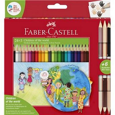 FABER CASTELL - LAPIS COR + 3 BICOLOR TONS PELE