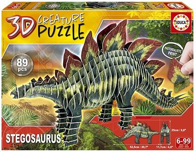 Com a Educa podes criar um extraordinário puzzle de cartão 3D da imagem do dinossauro Steagosaurus, seguindo as instruções passo a passo.n Cada peça é numerada para ajudar na montagem.
