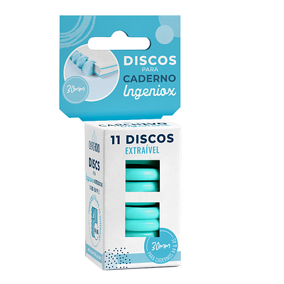 Discos para caderno,11 unidades, menta.