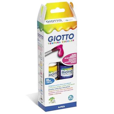 GIOTTO GUACHE SORTIDO 25ML CX 6UNDS+PINCEL