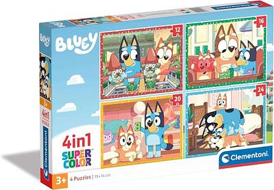 Puzzle 4 em 1, bluey, a partir dos 3 anos de idade.