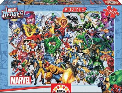 Puzzle de 1000 peças dos heróis de Marvel Avengers. Medidas aproximadas do puzzle montado: 68 x 48 cmnn
