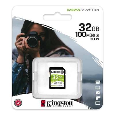 SD KINGSTON CANVAS SELECT PLUS 32GB CLASS 10 UHS-I SDHC(100MB/S)